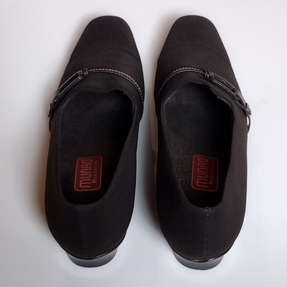 Munro Women's Size 9 Narrow. American Dark Brown Cindi Stretch Block Heel Pumps - Picture 8 of 13